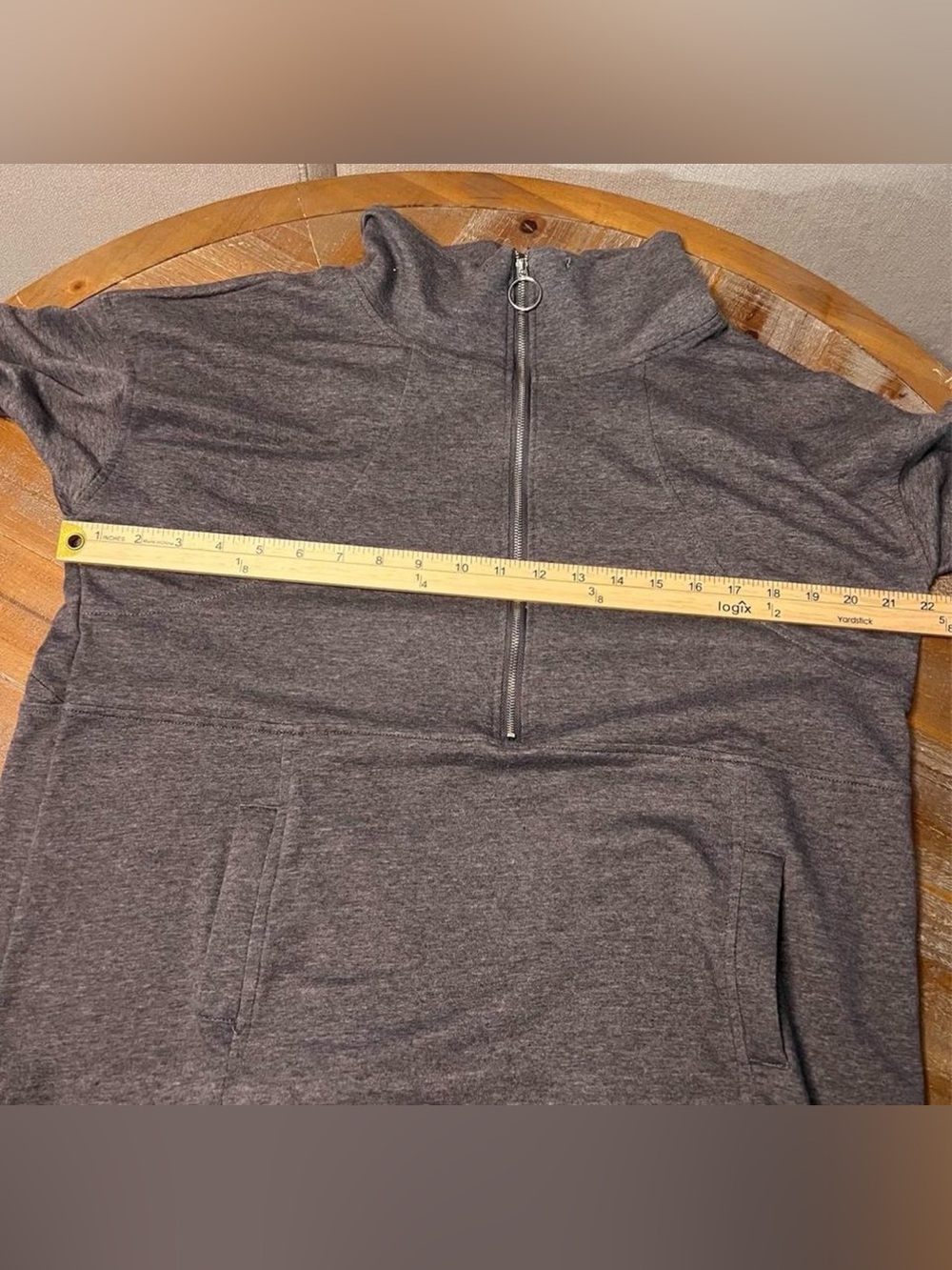Haute Edition Quarter Zip Cowl Neck Tunic Sweatshirt Large - Picture 4 of 7